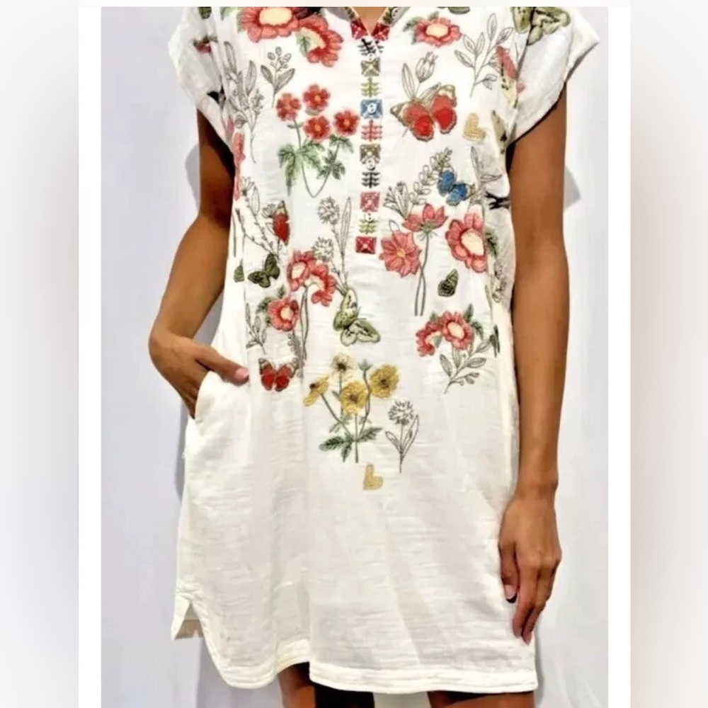 BIYA Johnny Was Annalise Embroidered Gauzy Dress - Picture 16 of 16